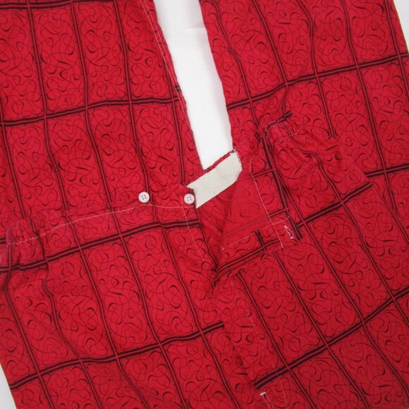 Mens 60s Pajama Set Pullover Shirt Elastic Pant Mid Century Tiki Rockabilly - Picture 7 of 16